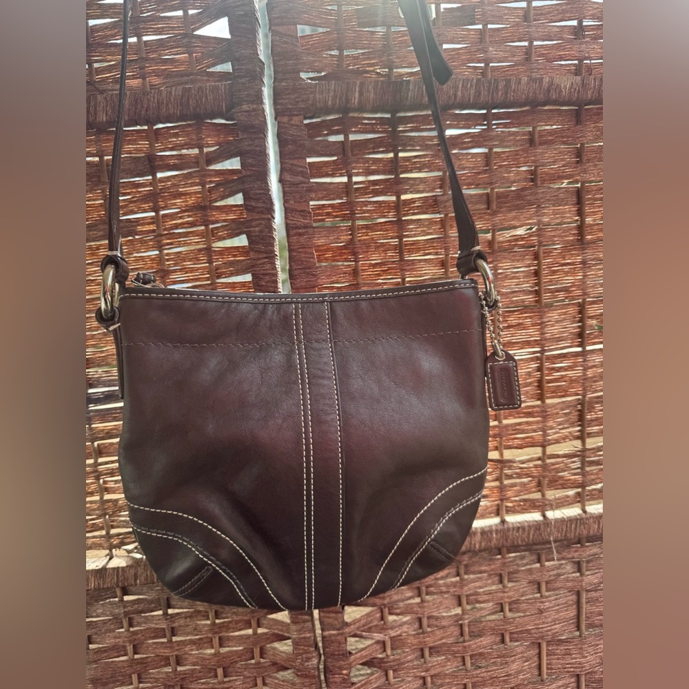 coach brown leather soho crossbody